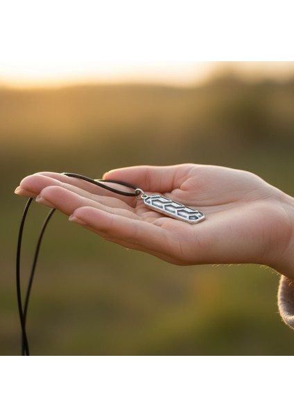 Çubuk Bar Gümüş Kaplama Deri Ip Kolye fırsatları