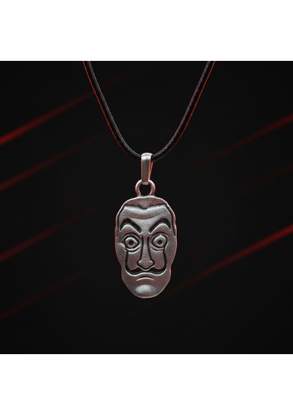 La Casa De Papel - Salvador Dali Gümüş Kaplama Deri İp Kolye indirimleri