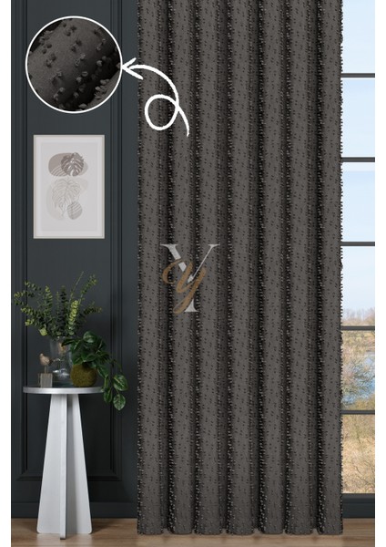 Linda Fon Perde V-6016 Koyu Gri