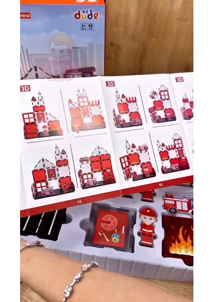 Manyetik LEGO Seti 48 Parça – Itfaiye Istasyonu Temalı Magnetic Tiles – 3+ Yaş Eğitici Oyuncak indirimleri
