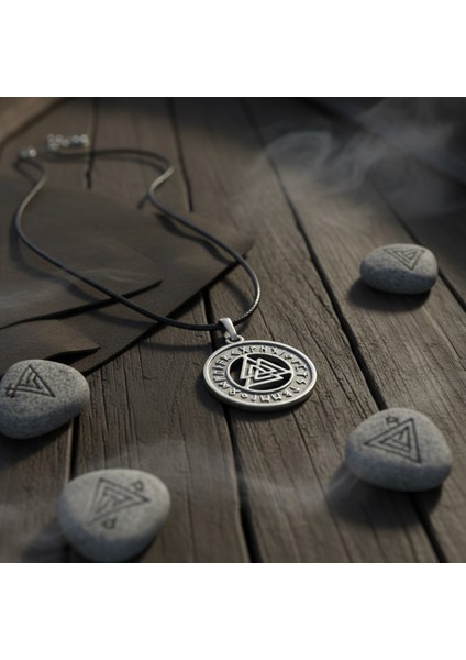 Mitoloji Viking Run Büyülü Sembol Gümüş Kaplama Deri Ip Kolye indirimleri