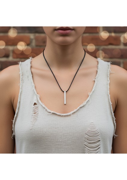 Silindir Çubuk Gümüş Kaplama Deri İp Kolye fiyatları