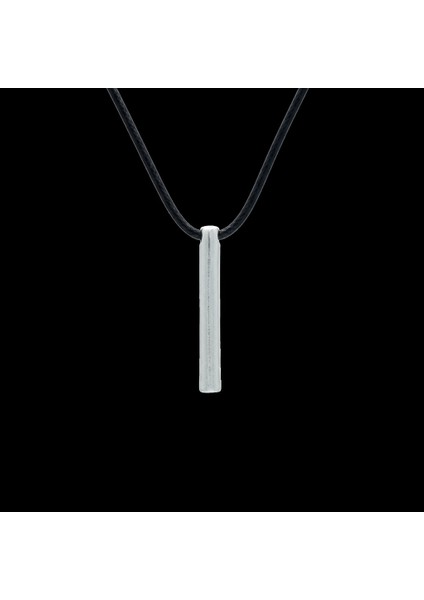 Silindir Çubuk Gümüş Kaplama Deri İp Kolye modelleri