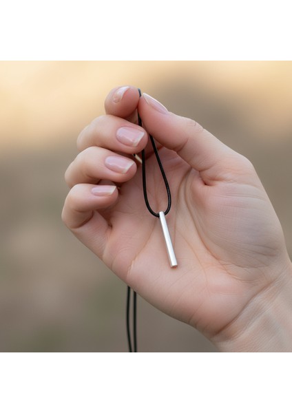 Silindir Çubuk Gümüş Kaplama Deri İp Kolye indirimleri