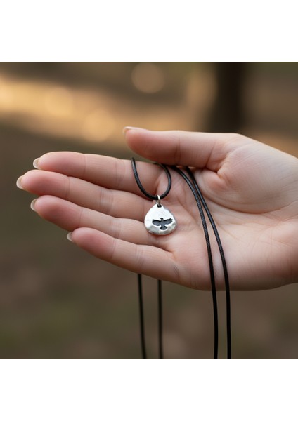 Kartal Gümüş Kaplama Deri Ip Kolye indirimleri