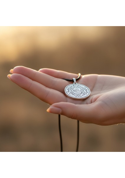 Hz. Süleyman Mühür Gümüş Kaplama Deri İp Kolye indirimleri