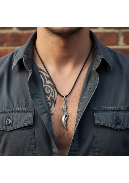 Lol Savaş Kılıcı Gümüş Kaplama Deri İp Kolye modelleri