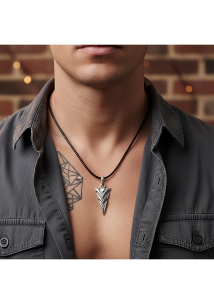 Mayalar Ok Ucu Gümüş Kaplama Deri Ip Kolye fiyatları