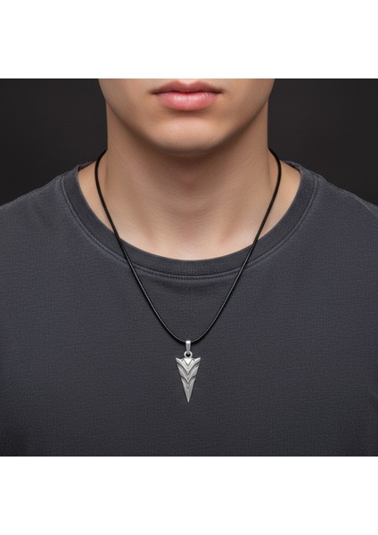 Mayalar Ok Ucu Gümüş Kaplama Deri Ip Kolye fırsatları