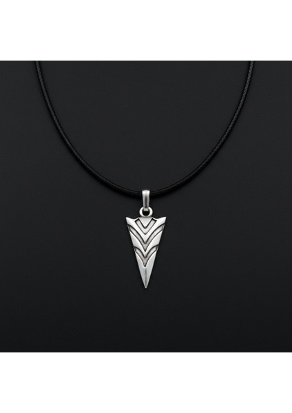 Mayalar Ok Ucu Gümüş Kaplama Deri Ip Kolye indirimleri