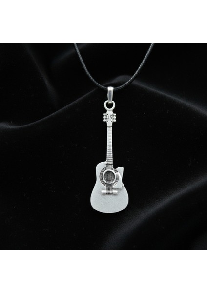 Müzik - Gitar Gümüş Kaplama Deri Ip Kolye indirimleri