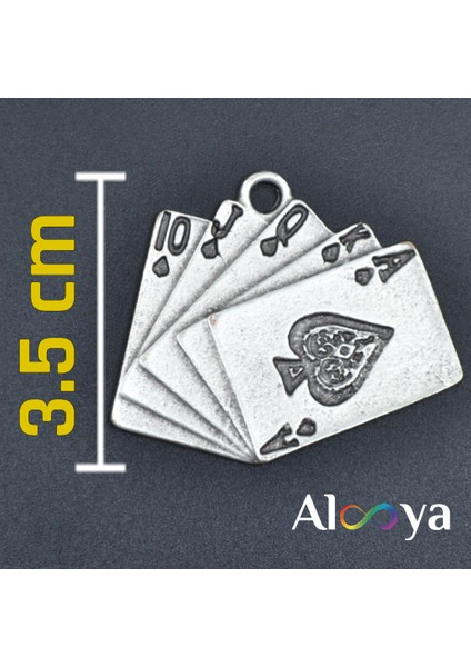 Poker İskambil Gümüş Kaplama Deri İp Kolye indirimleri
