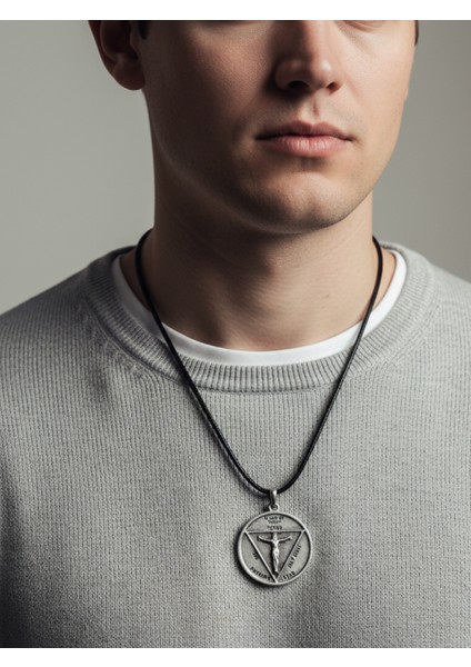 Pagan - Keçi Şeytan - Hz. Isa Gümüş Kaplama Deri Ip Kolye fiyatları