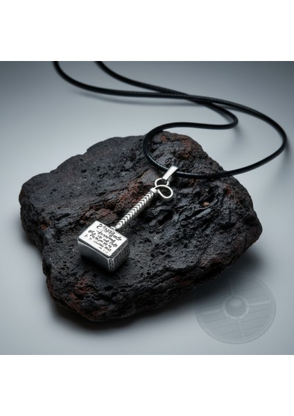 Sonsuz Güç - Thor Çekici Gümüş Kaplama Deri İp Kolye modelleri