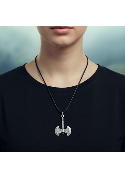 Balta Gümüş Kaplama Deri İp Kolye fiyatları