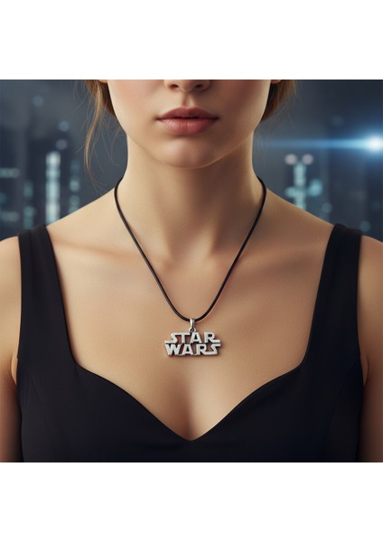 Star Wars Gümüş Kaplama Deri Ip Kolye