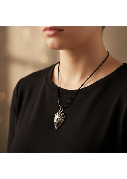 Aslan Gümüş Kaplama Deri Ip Kolye fiyatları