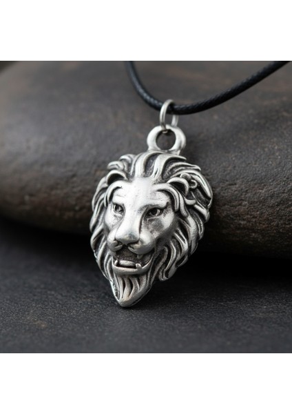 Aslan Gümüş Kaplama Deri Ip Kolye indirimleri