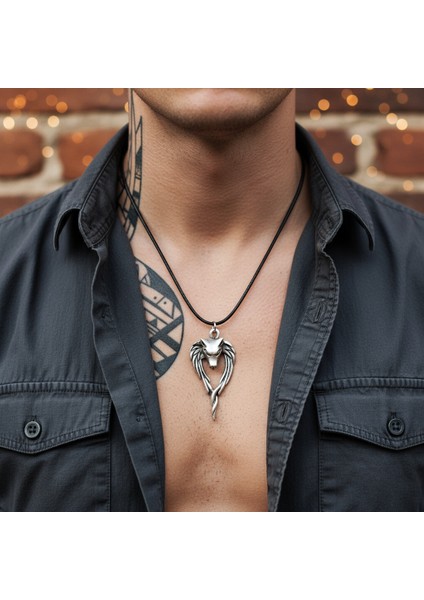 Antik Anubis Ölüm Ve Ceza Tanrısı Gümüş Kaplama Deri İp Kolye fiyatları