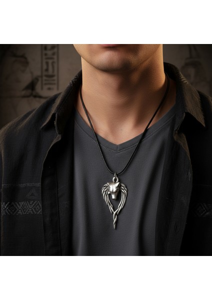 Antik Anubis Ölüm Ve Ceza Tanrısı Gümüş Kaplama Deri İp Kolye fırsatları