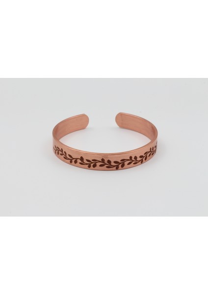 Bakır Yaprak Motifli Bileklik