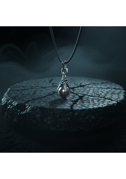 Gotik Ejderha Pençesi Gümüş Kaplama Deri Ip Kolye modelleri