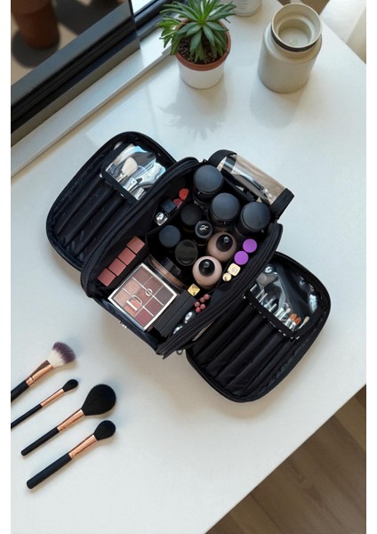 Wingbag Fırça Bölmeli Geniş Makyaj Çantası | Çok Amaçlı Makyaj Fırça Düzenleyici Kozmetik Çantası