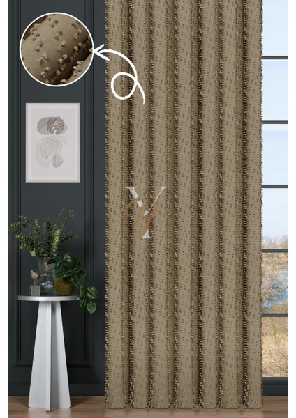 Linda Fon Perde V-6002 Sütlü Kahve