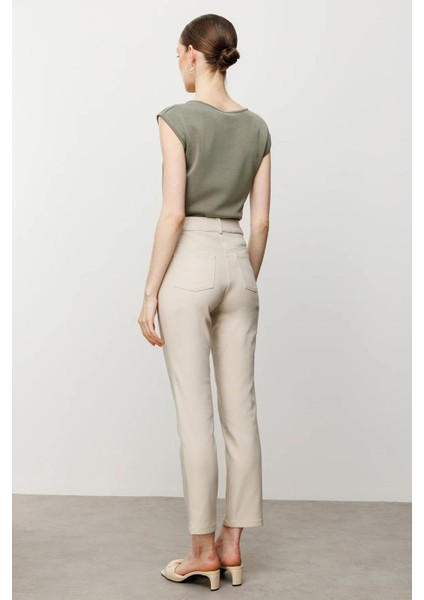Ekol Beş Cepli Boru Paça Kum Kadın Pantolon 2042-2Y5 indirimleri