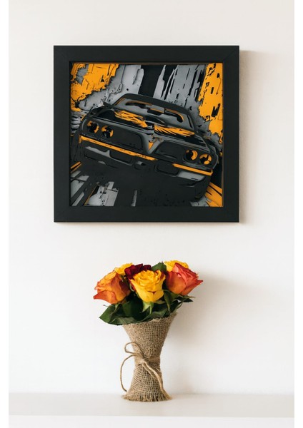 34×34×3.5 cm ölçülerindeki bu modern otomobil temalı sanat eseri,temiz hatlar ve çerçeveli premium sunumuyla salon, ofis, otel veya çalışma alanları için ideal bir dekor parçasıdır.