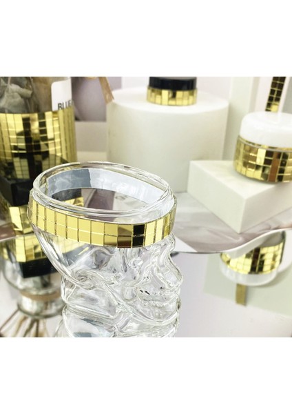 Ayna Görünümlü Gold Mozaik Sticker - Kendinden Yapışkanlı Disco Ball Yapımı Dekor Kaplama El Sanatı fiyatları