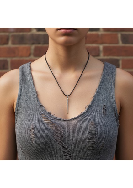 Etnik Desenli Çubuk, Gümüş Kaplama Deri Ip Kolye fiyatları