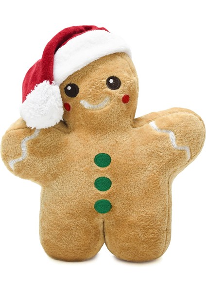 30 cm Yeni Yıl Şapkalı Peluş Kurabiye Adam – Sevimli Noel Yastığı fırsatları