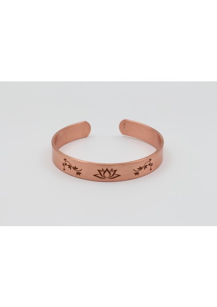 Bakır Lotus Çiçeği Motifli Bileklik