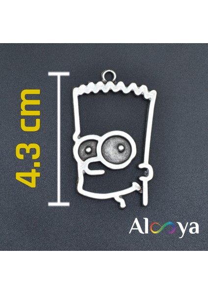 Bart Simpson Gümüş Kaplama Deri İp Kolye indirimleri