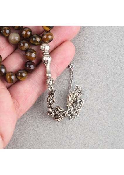 Kaplangözü Alpaka Püsküllü Küre Kesim 8.5mm Tesbih ve Bileklik Seti