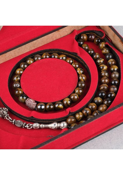 Kaplangözü Alpaka Püsküllü Küre Kesim 8.5mm Tesbih ve Bileklik Seti