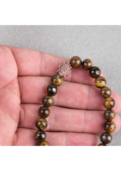 Kaplangözü Alpaka Püsküllü Küre Kesim 8.5mm Tesbih ve Bileklik Seti