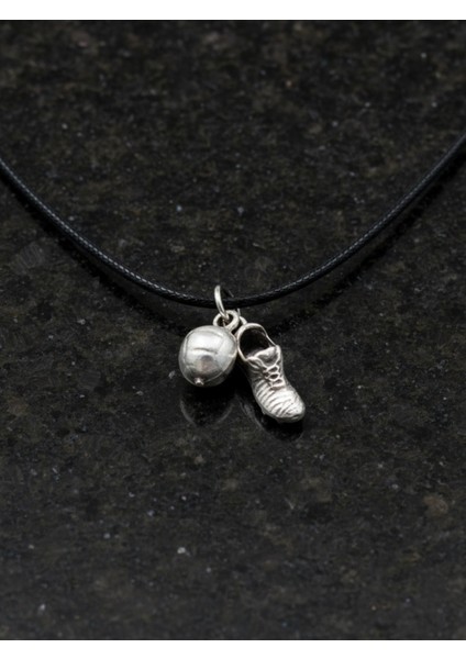 Futbol - Krampon - Top Gümüş Kaplama Deri İp Kolye modelleri