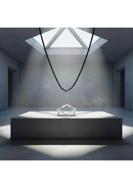 Üçgen Kare Geometrik Gümüş Kaplama Deri İp Kolye fırsatları