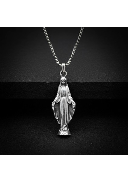 Meryem Ana Gümüş Kaplama Örme Zincir Kolye fiyatları