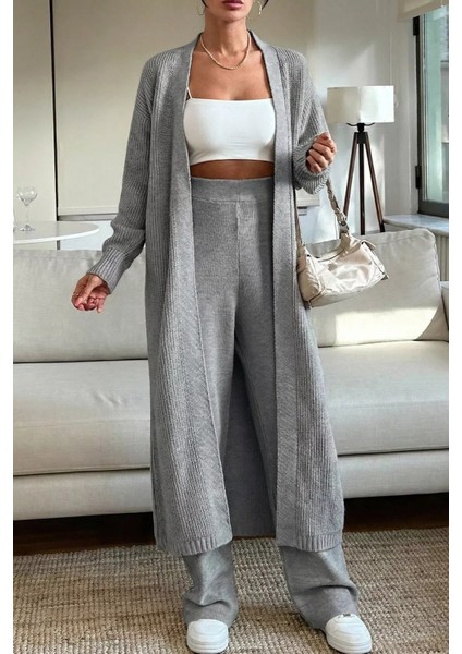 Kadın Bel Lastikli Triko Pantolon Uzun Hırka Ikili Takım P-00019635 fiyatları