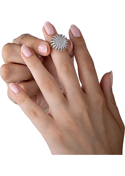 925 Ayar Gümüş Yükseltili Kafes Yüzük