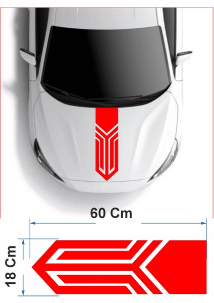 Araba Kaput Şerit Sticker - Araba Oto Araç Sticker - 00025