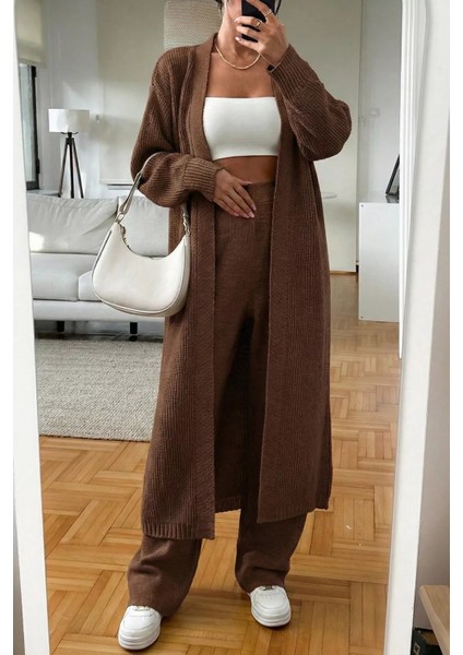 Kadın Bel Lastikli Triko Pantolon Uzun Hırka Ikili Takım P-00019635 fiyatları