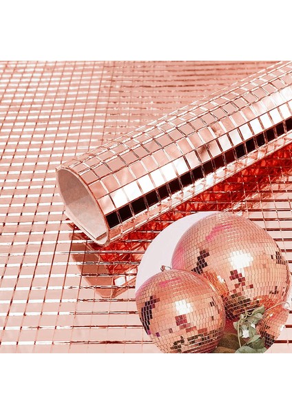 Rose Gold Mozaik Ayna Sticker - Kendinden Yapışkanlı | Disco Ball Yapımı, Dekor Kaplama,el Sanatı fiyatları