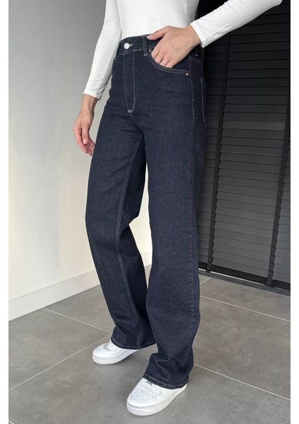 Kadın Yüksek Bel Palazzo Jean Kot Pantolon P-00018894 fiyatları