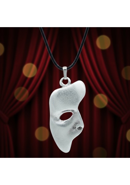 the phantom of the opera - maske gümüş kaplama deri ıp kolye indirimleri