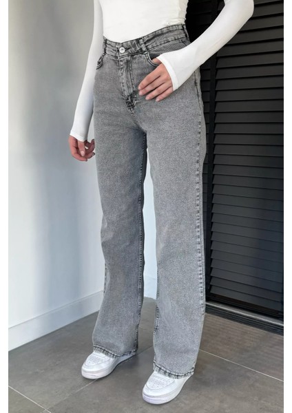 Kadın Yüksek Bel Jean Kot Pantolon P-00019441