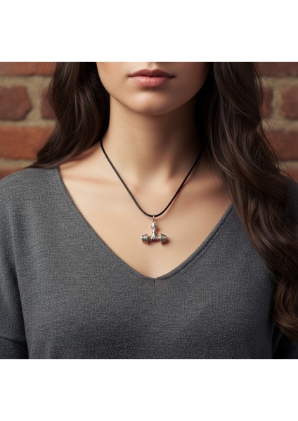 Halter - Dambıl Gümüş Kaplama Deri Ip Kolye fiyatları